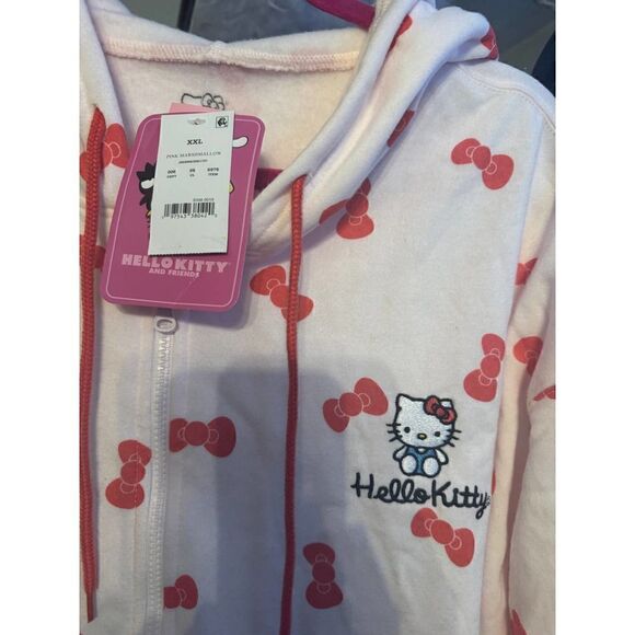 Nwt hello kitty plus size xxl hello kitty bowFull zip up hooded sweatshirt - Picture 2 of 7